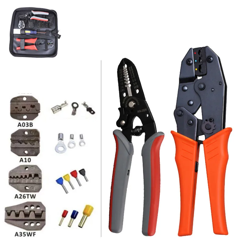 8PCS Multitool Crimping pliers Set For Insulated/non Insulated terminal Crimper Wire Stripper Tools Kit