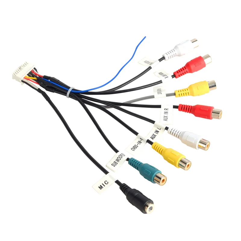ESSGOO Autoradio 3,5 mm Mikrofon-Subwoofer-Drähte Mikrofon 20-poliges RCA-Kabel für Android-Stereo-Ausgang Subwoofer-Kit – Detail 2