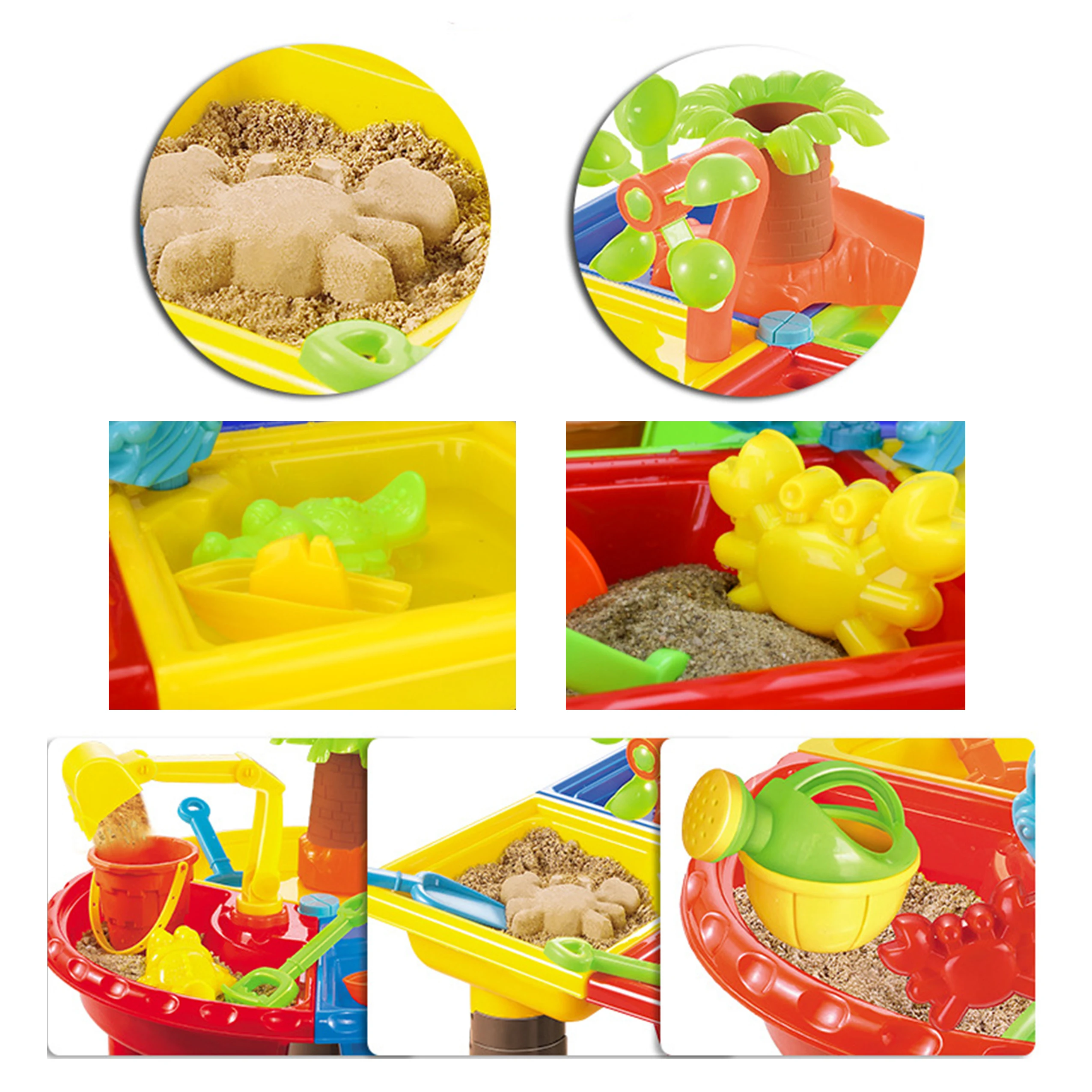 1 conjunto de crianças praia água mesa areia jogar brinquedos conjunto bebê sandpit dragagem ferramentas de praia mesa de jogo sandbox para crianças