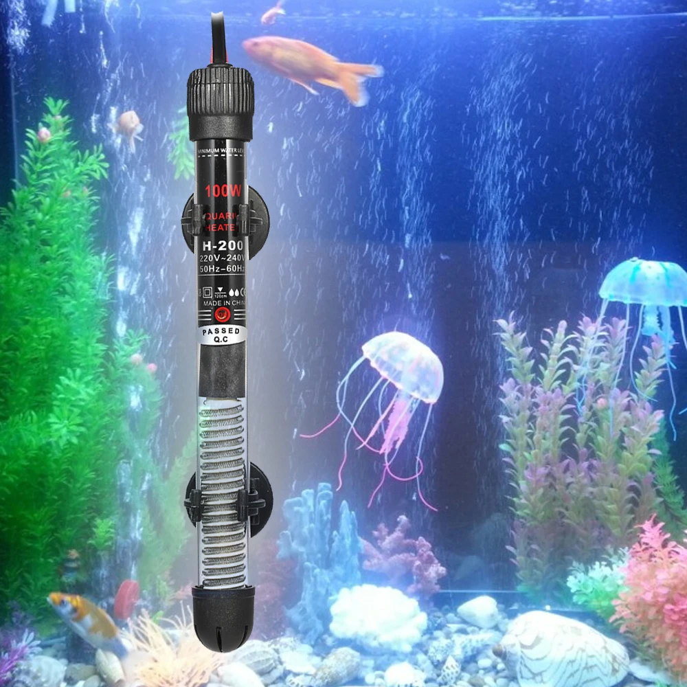 Adjustable Temperature Thermostat Heater Rod 25W/ 50W/ 100W/ 200W/ 300W Submersible Aquarium Fish Tank Water Heat 220-240V