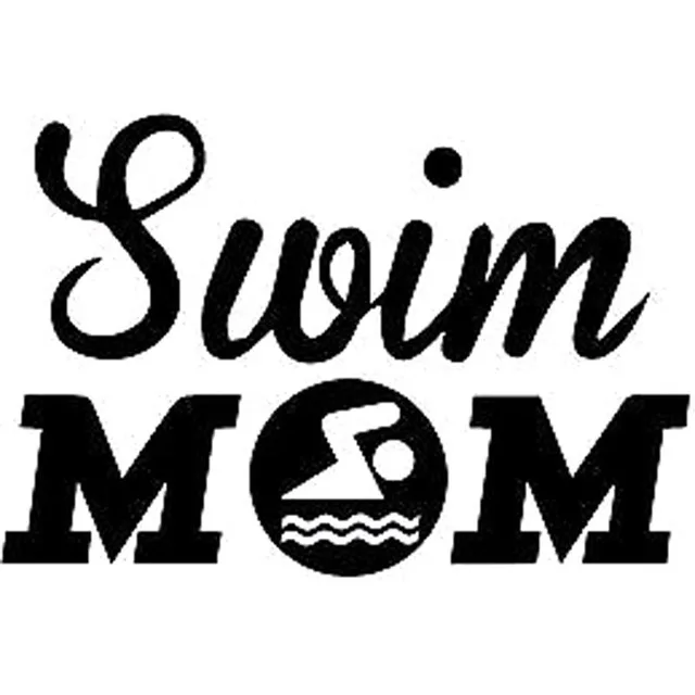 15X10.2CM SWIM MOM Funny Black/Silver Vinyl Decal Car Sticker Car-styling