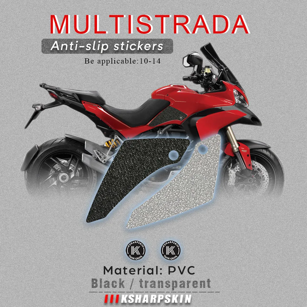 

Motorcyle Sticker Decal Emblem Protector Tank Pad Tank grip For DUCATI 10-14 MULTISTRADA