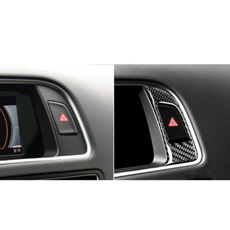 BOOMBLOCK Car Accessories Interior Center Console Display Screen Cover Trim Carbon Fiber Stickers For Audi Q5 SQ5 8R 2009-2017