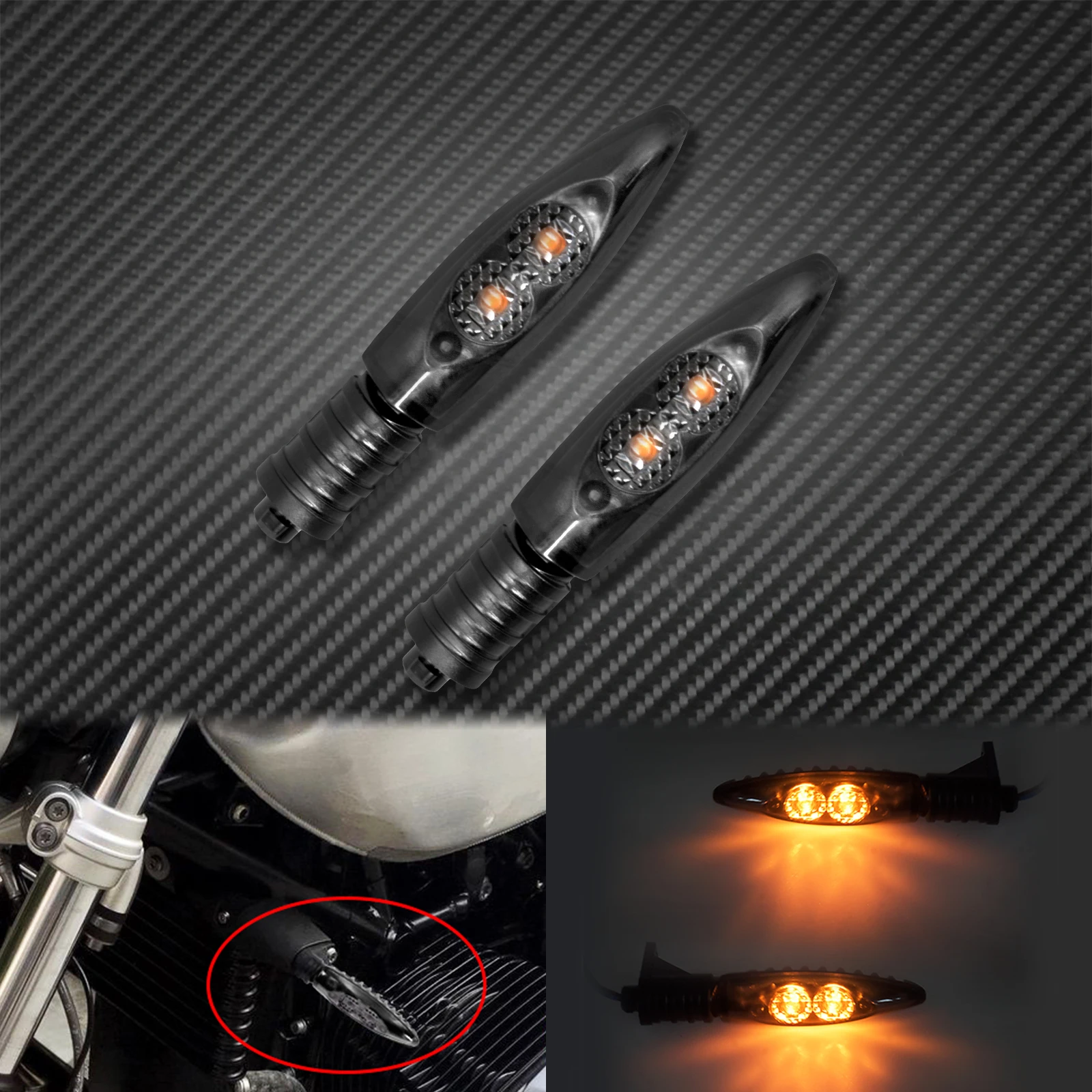 Motorcycle Black Front Rear Turn Indicator Signal LED Lights For BMW R1200GS F800GS S1000RR F800R K1300S G450X F800ST R nine T