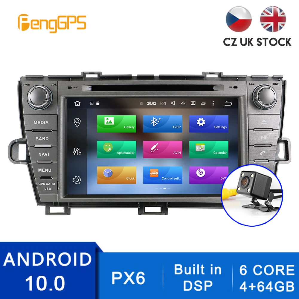 Android 10.0 CD DVD Player For Toyota Prius 2009-2013 Multimedia Headunit Auto Stereo GPS Navigation Radio Carplay FM AM DSP