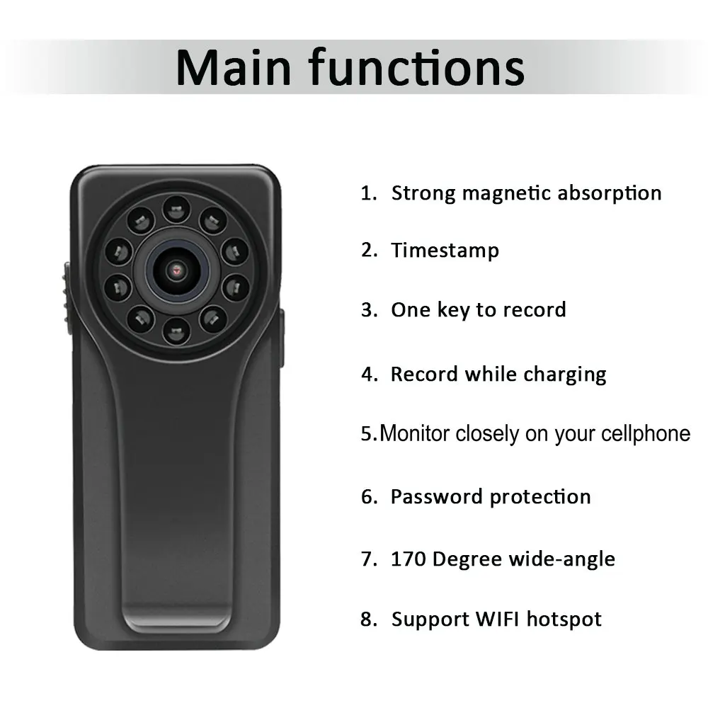 Vandlion A6 Mini Camera WIFI Camcorders Kits for Home Camera HD 1080P Night Vision Motion Detection DV Cam