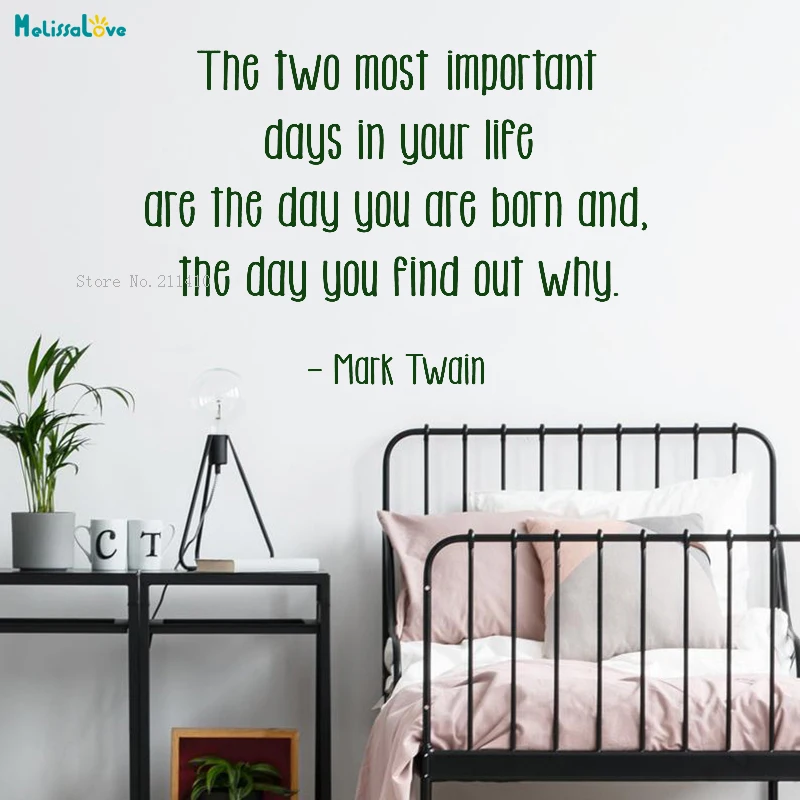 The Two Most Important Days In Your Life Are The Day You Are Born And The Day You Find Out Why Vinyl Quote Sticker YT2327