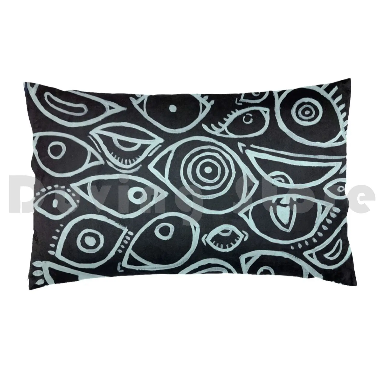 Pale Blue Eyes Pillow case 752 Eye Eyes Creepy Horror Aesthetic Punk Pop Goth Monster Blue