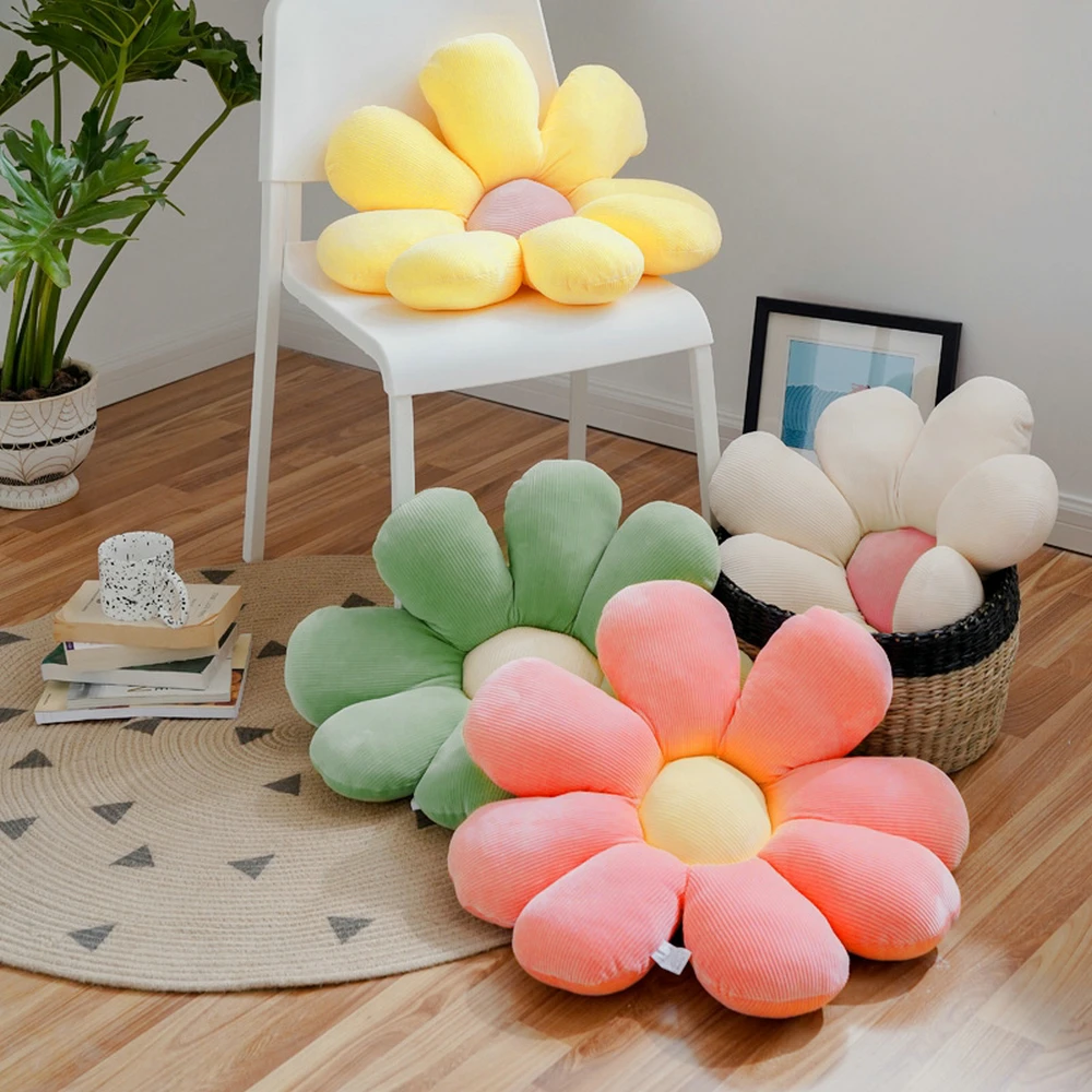 

53CM Little Daisy Throw Pillow Flower Shape Seat Cushion Stretchy Soft Sofa Pillows Office Chair Cushions Girls Plush Toy Gift