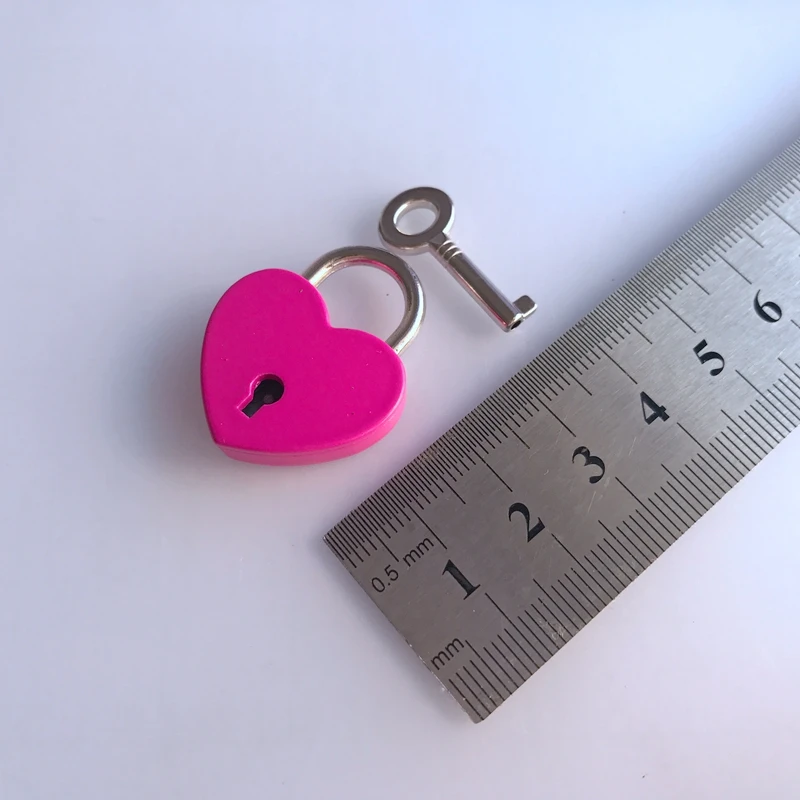 Small Cute Love Heart Lock With Different Color Metal Padlock  25x35mm S Size