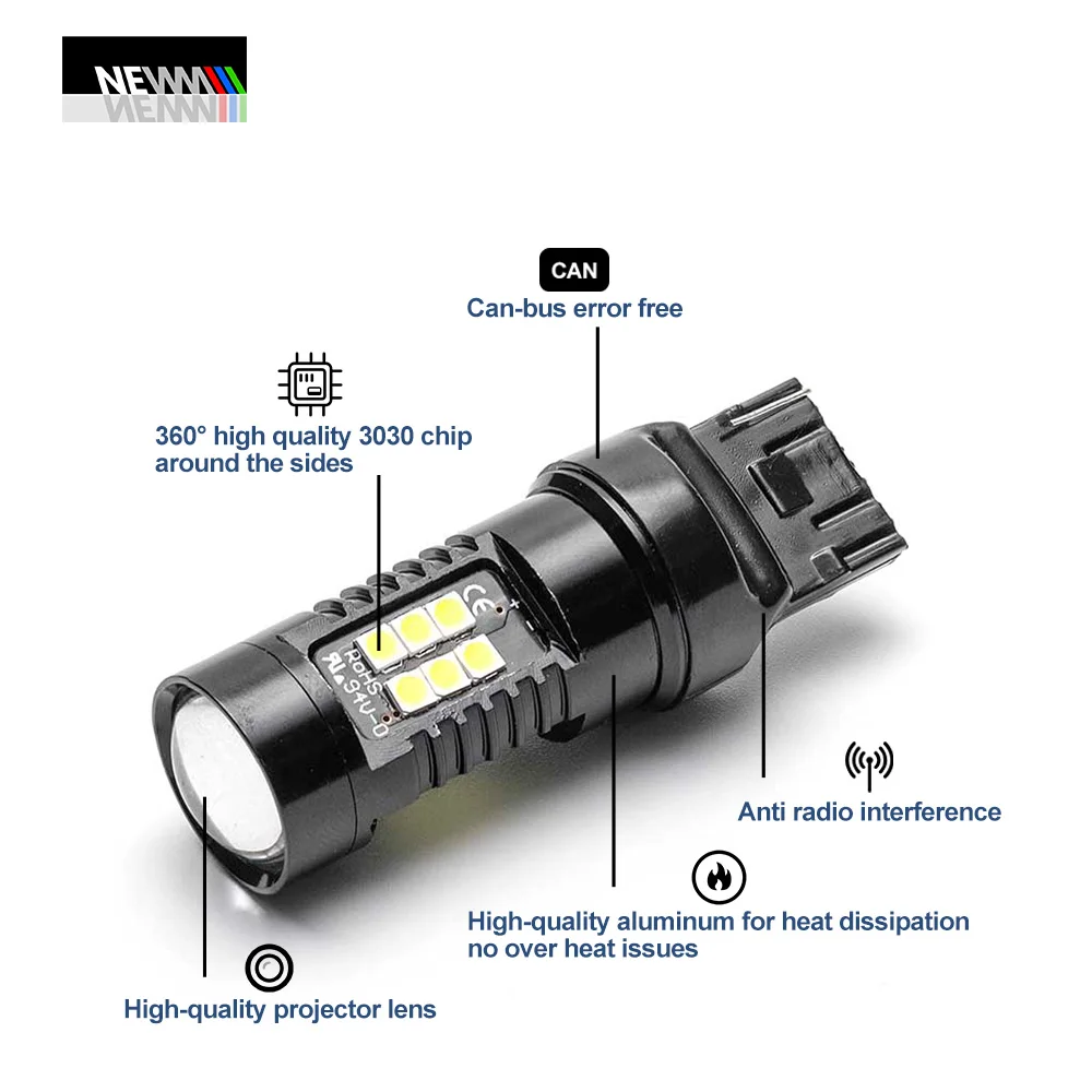 Canbus 7440 T20 W21W LED Daytime Running Lamps for BMW 1Series F20 F21 2010 2011 2012 2013 2014 2015 Bimmer Headlights Daylight