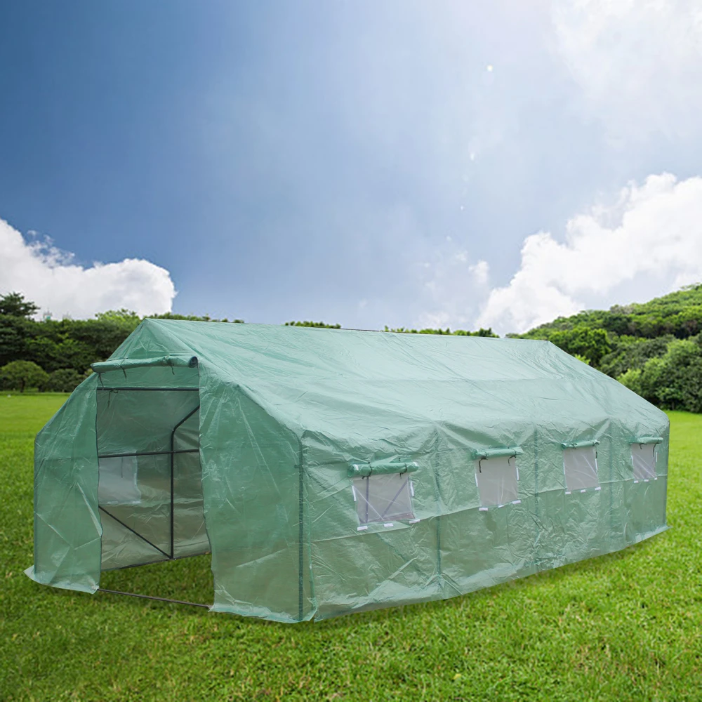 20′x10′x7′-B Heavy Duty Greenhouse Plant Gardening Spiked Greenhouse Tent  Protective Cover Flower Plant Grow Tent Waterproof