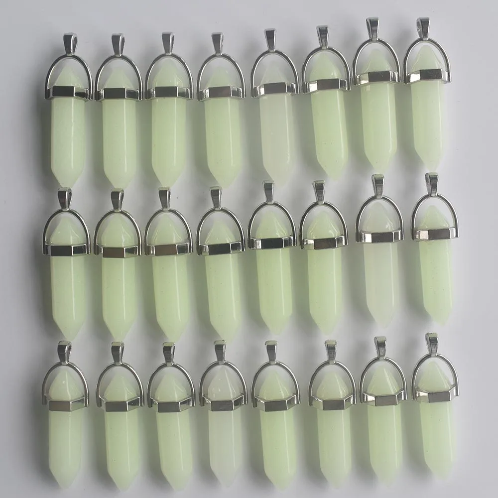 Großhandel 24 Stück/Set modische leuchtende Stein-Säulen-Anhänger für Schmuckzubehör, kostenloser Versand. – Detail 4