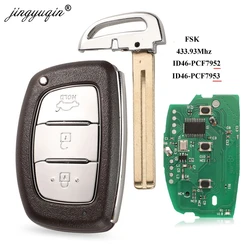 Jingyuqin 3 Pulsante 434 Mhz FSK Prodotti e Attrezzature smart per il Controllo Remoto Chiave per Hyundai IX35 PCF7953 Hitag2 ID46 Verna Elantra 7952 Circuito Integrato