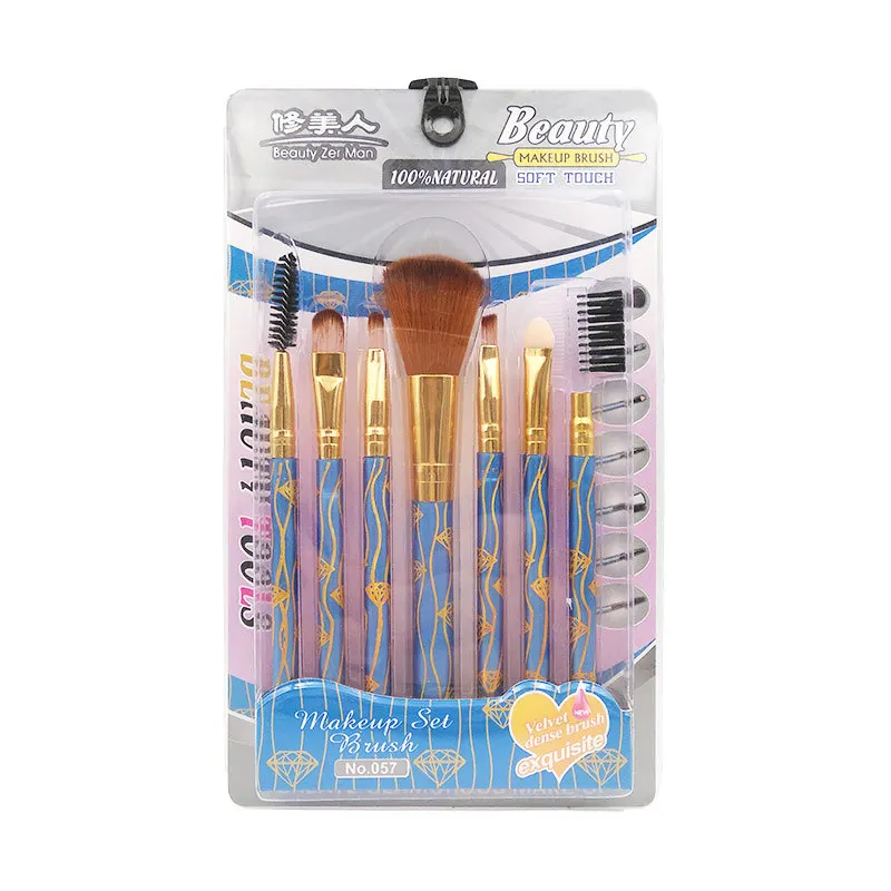 SAIANTTH – ensemble de pinceaux de maquillage en bois, mini diamant portable, outil cosmétique multifonction de beauté, ombre à paupières, blush, correcteur de sourcils, 7 pièces