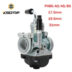 ZSDTRP Motorcycle PHBG Carburetor For 50-100cc Engine 2 4stroke 17.5mm 19.5mm 21mm Racing motor PHBG17.5 PHBG19.5 Dellorto Model