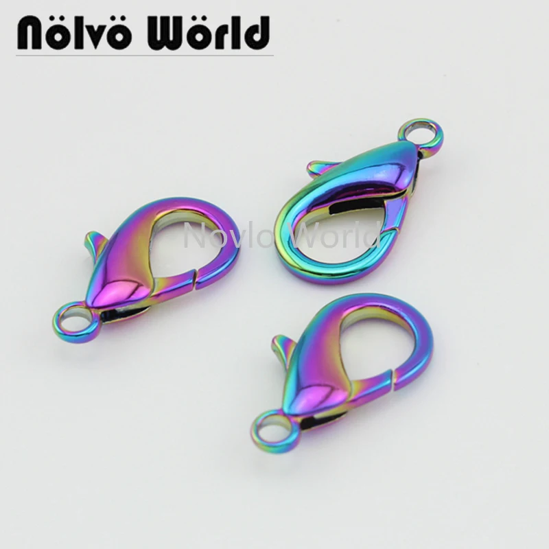 

Nolvo World 5-20-100pcs 2 size 23mm 29mm rainbow metal buckle bag clasps lobster swivel trigger clips snap hook for keychain