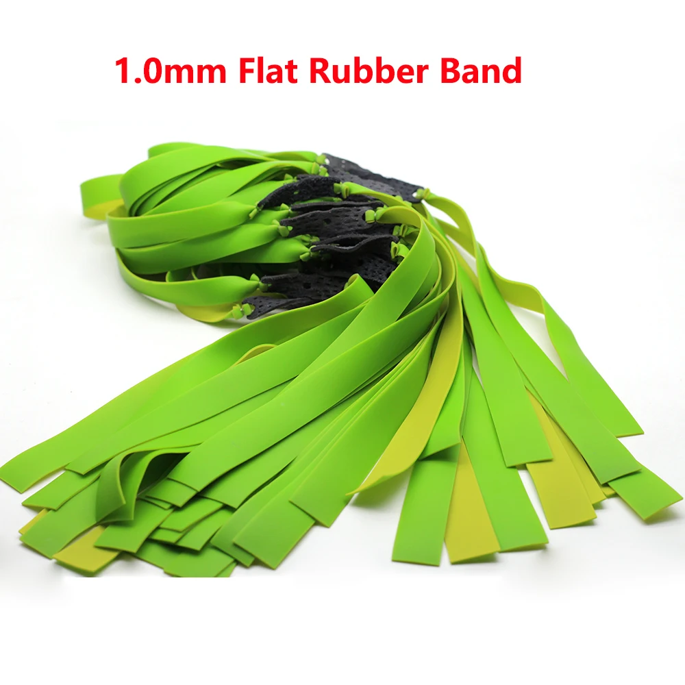 10Pcs Powerdul Flat Rubber Band 1.0mm Thickness Slingshot Band for Outdoor Sports Hunting Shooting