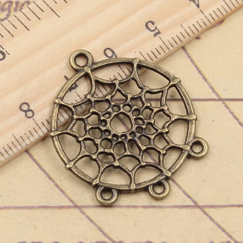 10pcs Charms Native Dream Catcher Chandelier Connector 34x28mm Tibetan Bronze Silver Color Pendants Antique Making DIY Pendant