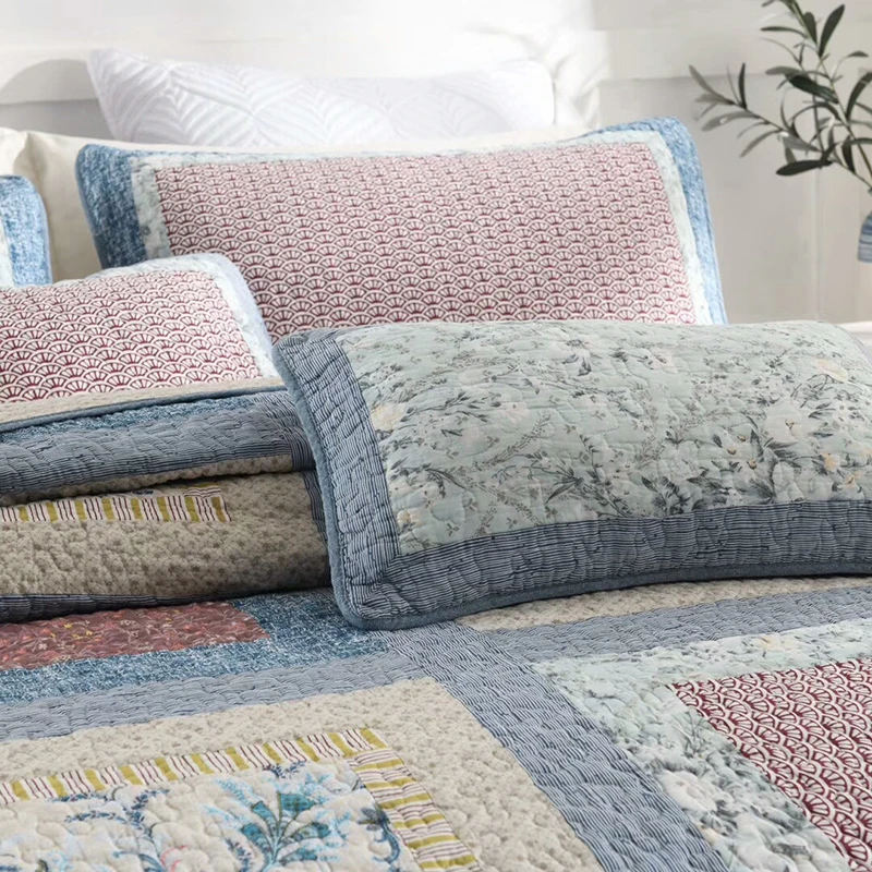 Patchwork Cotton Quilt Set 3-Piece Bedspread on the Bed Comforter King Queen Size Summer Quilted Blanket for Bed Coverlet