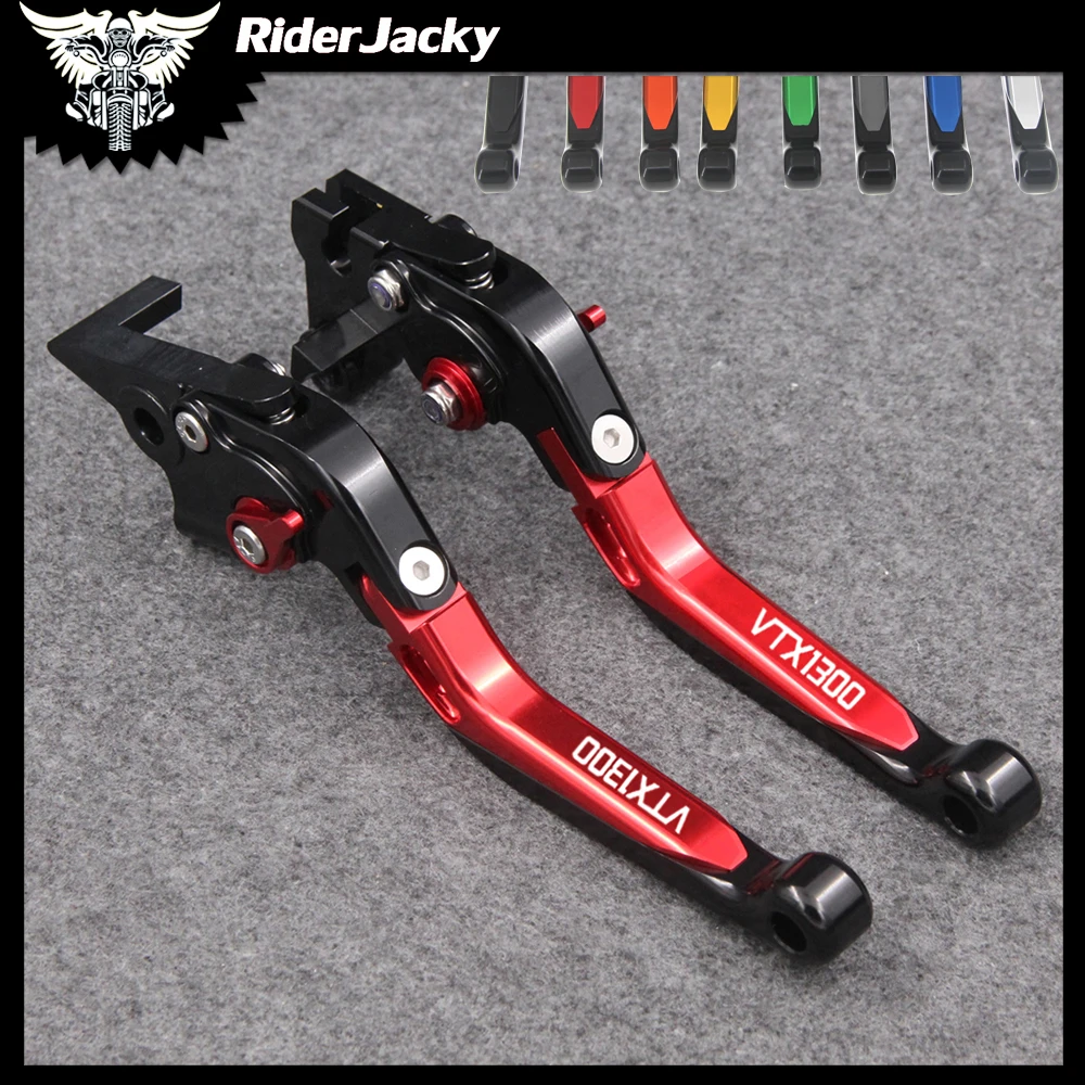 RiderJacky Folding Extendable Motorcycle Brakes Clutch Levers For Honda VTX 1300 VTX1300 2003-2008 2004 2005 2006 2007