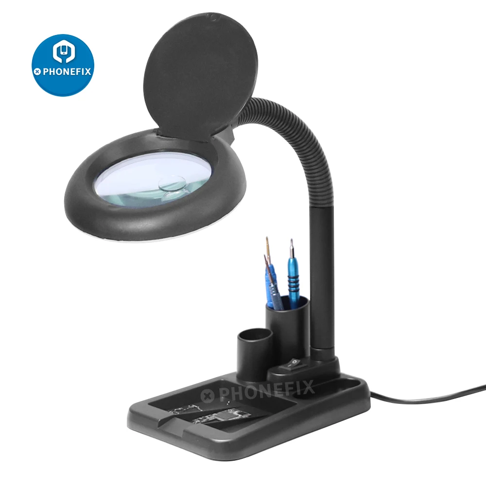 30W 40LED Illuminated Magnifier with 5X/10X LED Magnifying Glass Magnifier for Soldering Iron Repair/Table Lamp/Beauty Tool