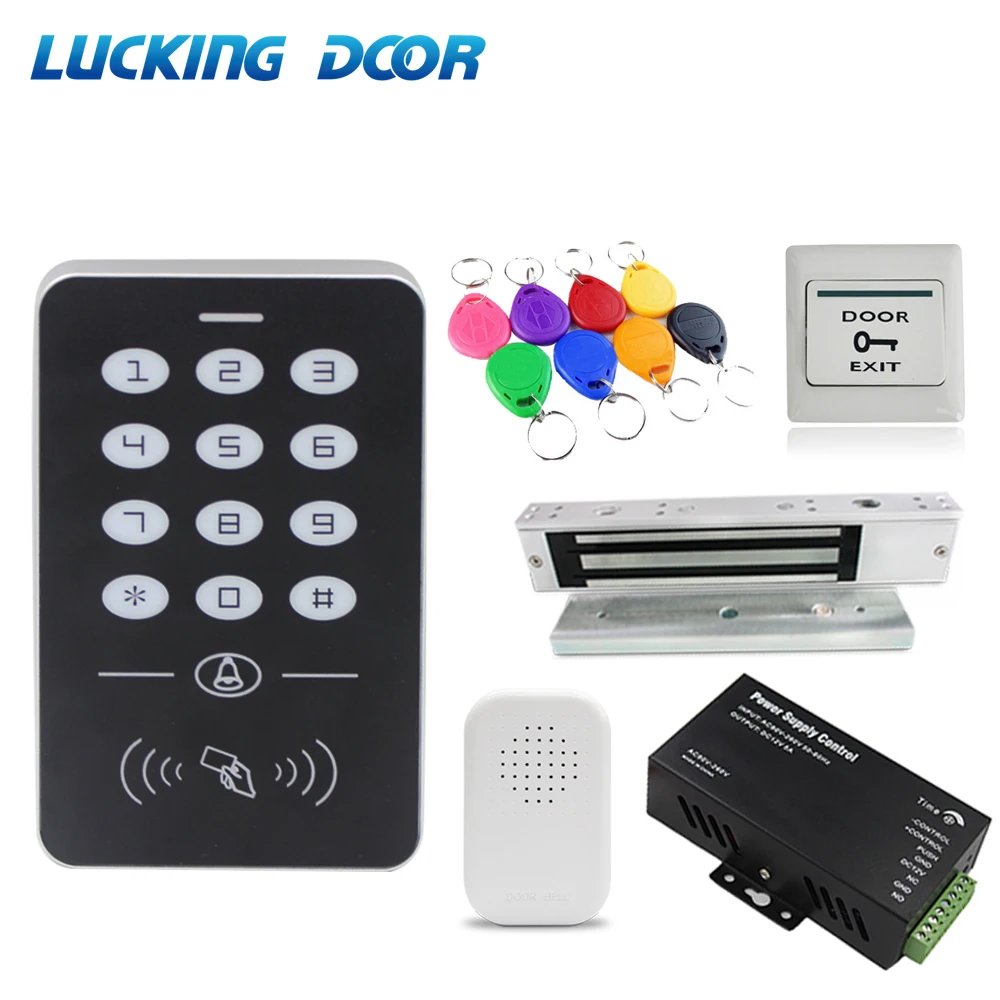 

RFID keyboard keys Smart Door Access Control System With 180KG door lock electronic Power Supply Door Access Control System Kit