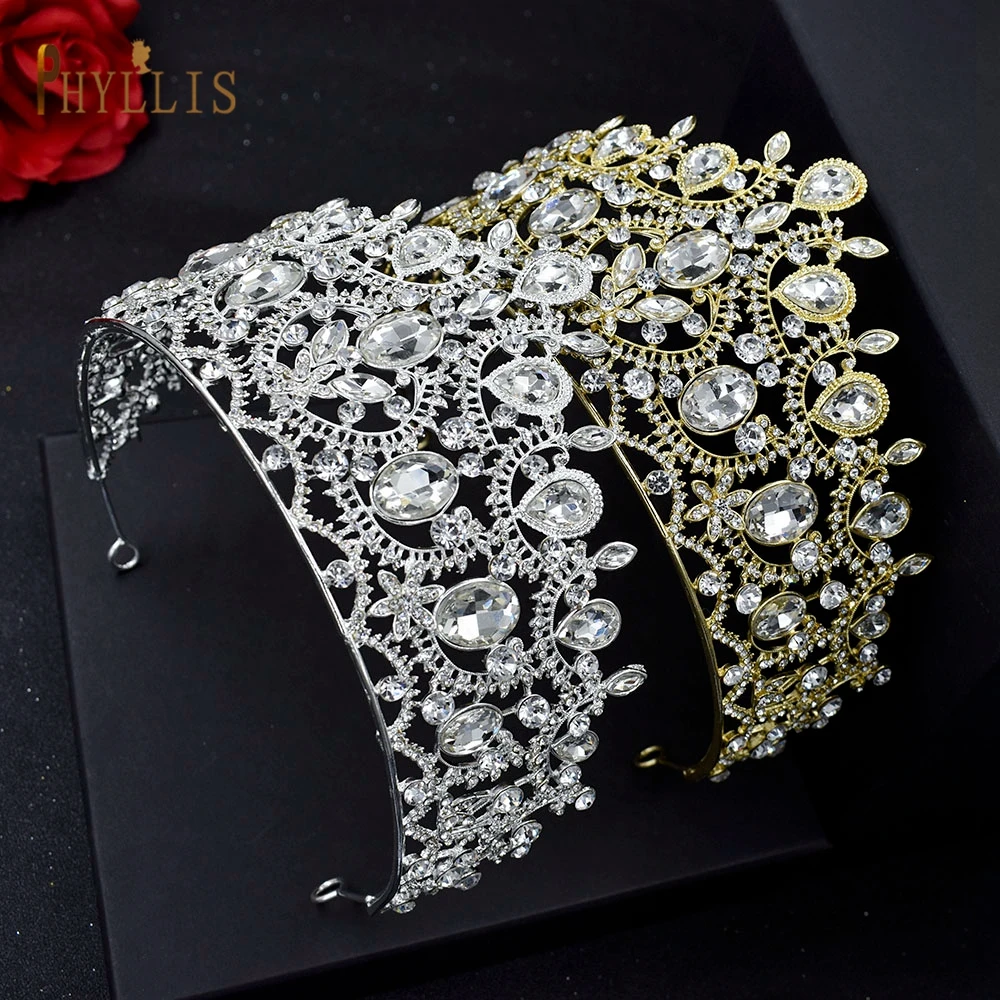 A44 Crystal Bride Headband Zircon Bridal Crowns and Tiaras Bridal Headwear Luxury Wedding Headpiece Queen Women Hair Jewelry