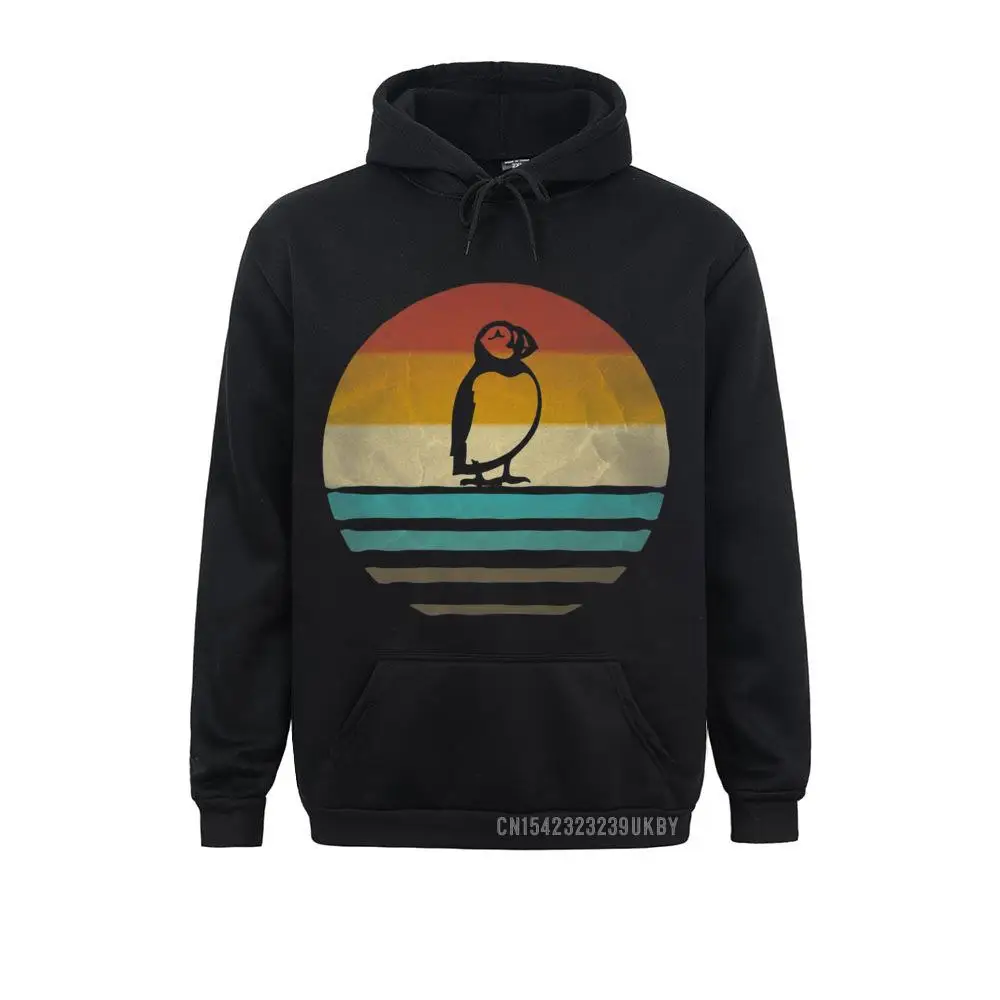 

Hoodies Hoods Retro Vintage Sunset Puffin Bird Seabird Cute Funny Premium Hoody Long Sleeve Men Sweatshirts Normal Rife