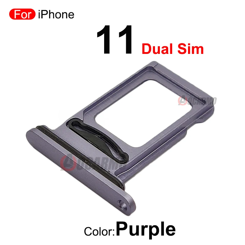 For iPhone 11 Single Sim Tray Dual SIM Card Slot With Waterproof Rubber Ring Replacement Part