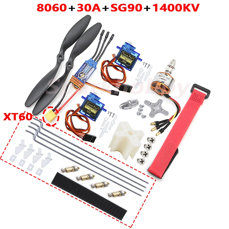 XXD A2212 1400/2200/2450KV ZTW Beatles 30A 40A ESC SG90 MG90S Servo 8060/8x6 6040/6x4 Propeller SU27 RC Fixed Wing Accessories