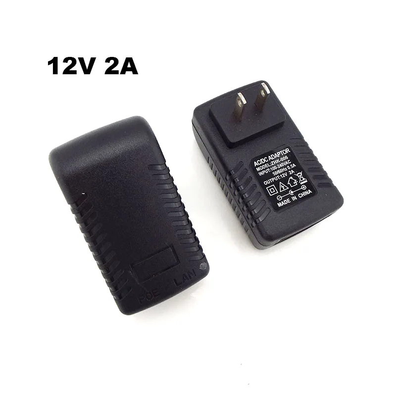 

Power Supply 12V 2A POE Injector Ethernet Adapter for CCTV Security Camera Phone US EU Wall Plug