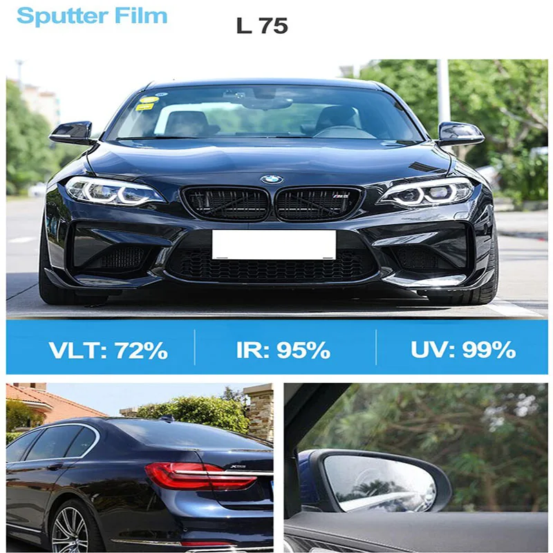 HOHOFILM 152cmx50cm Sputter 75%VLT Window Tint House/Car Glass Sticker Window Film 99%UV Proof car accessories Heat reduction