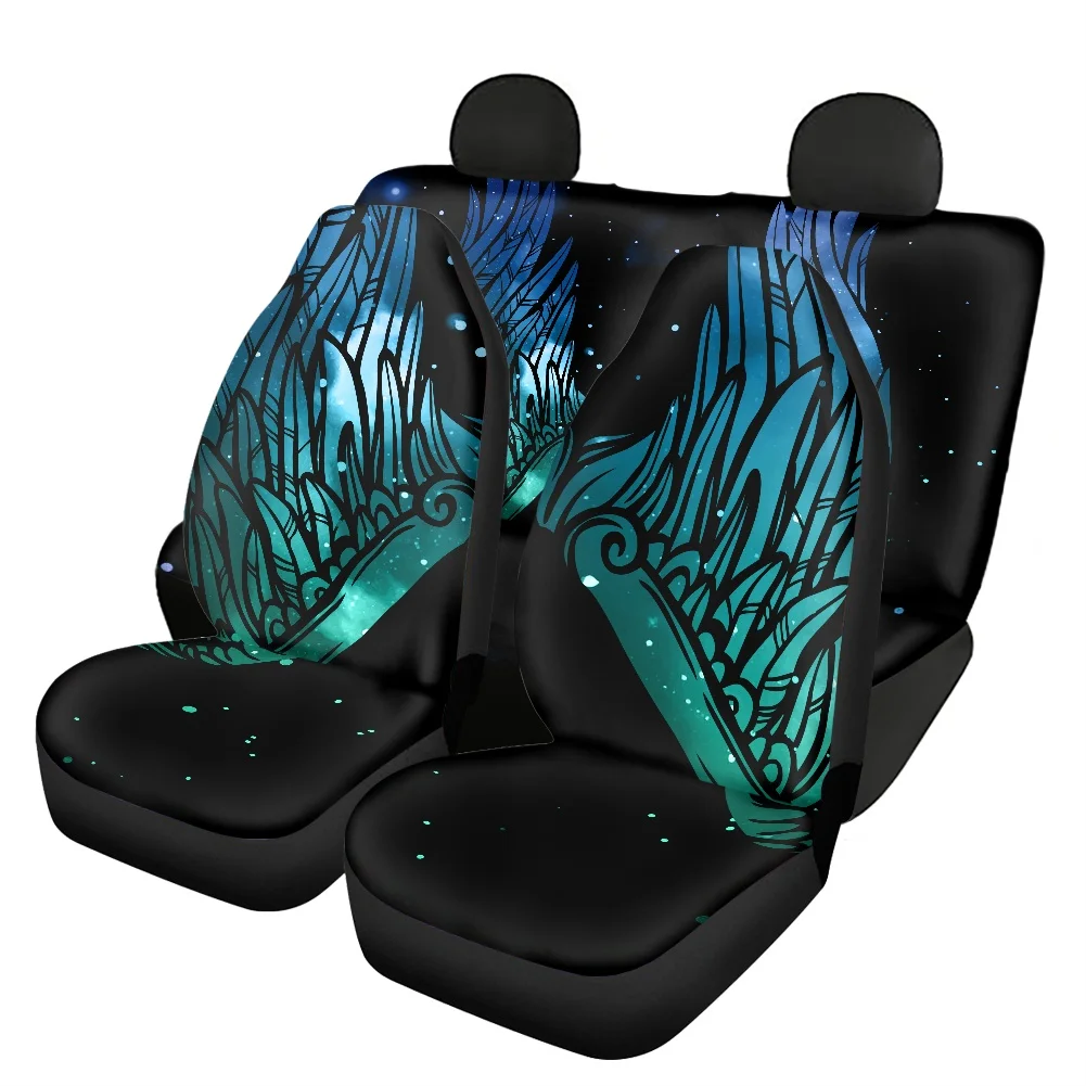 

INSTANTARTS Classic Galaxy Feather Design Durable Front and Back Car Interior Seat Covers Universal Vehicle Seat Covers for Car