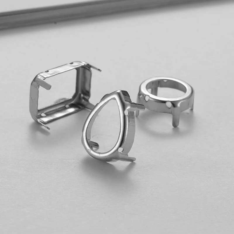 High Quality Sliver Tear Drop Horse Eye Various Shapes Cork Bases of K9 Rhinestones Crystal Strass Sew On Clothes Wedding Dress