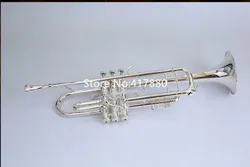 Professional 180S -37 Bb Flat Small Trumpet Silver Plated Musical Instruments High Quality with Mouthpiece