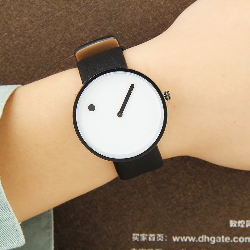 2020 Minimalistische Stijl Mode Creatieve Horloges Mannen Horloges Dot En Lijn Eenvoudige Stijlvolle Quartz Horloges Lederen Mannen Horloges