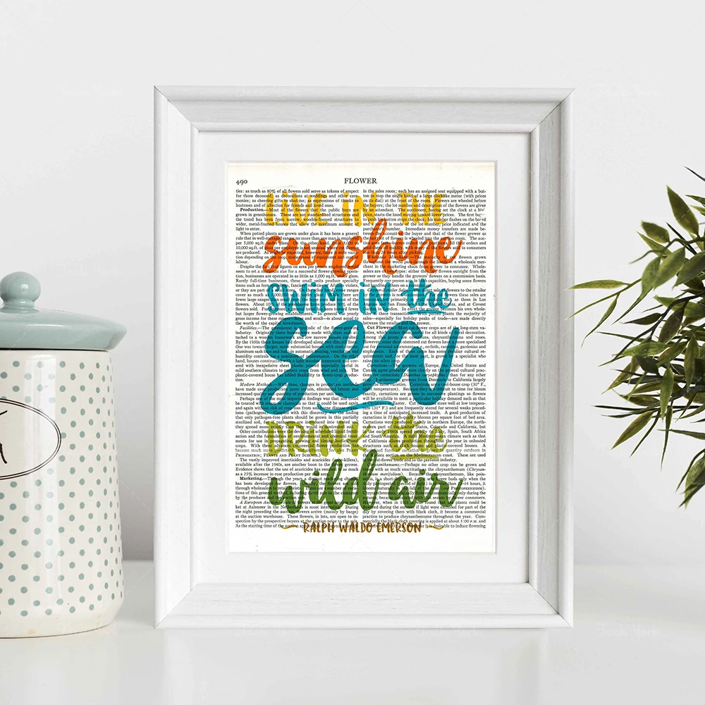 Live in The Sunshine, Swim in The Sea, Drink The Wild Air | Emerson Quote|Downloadable Prints | Printable Art