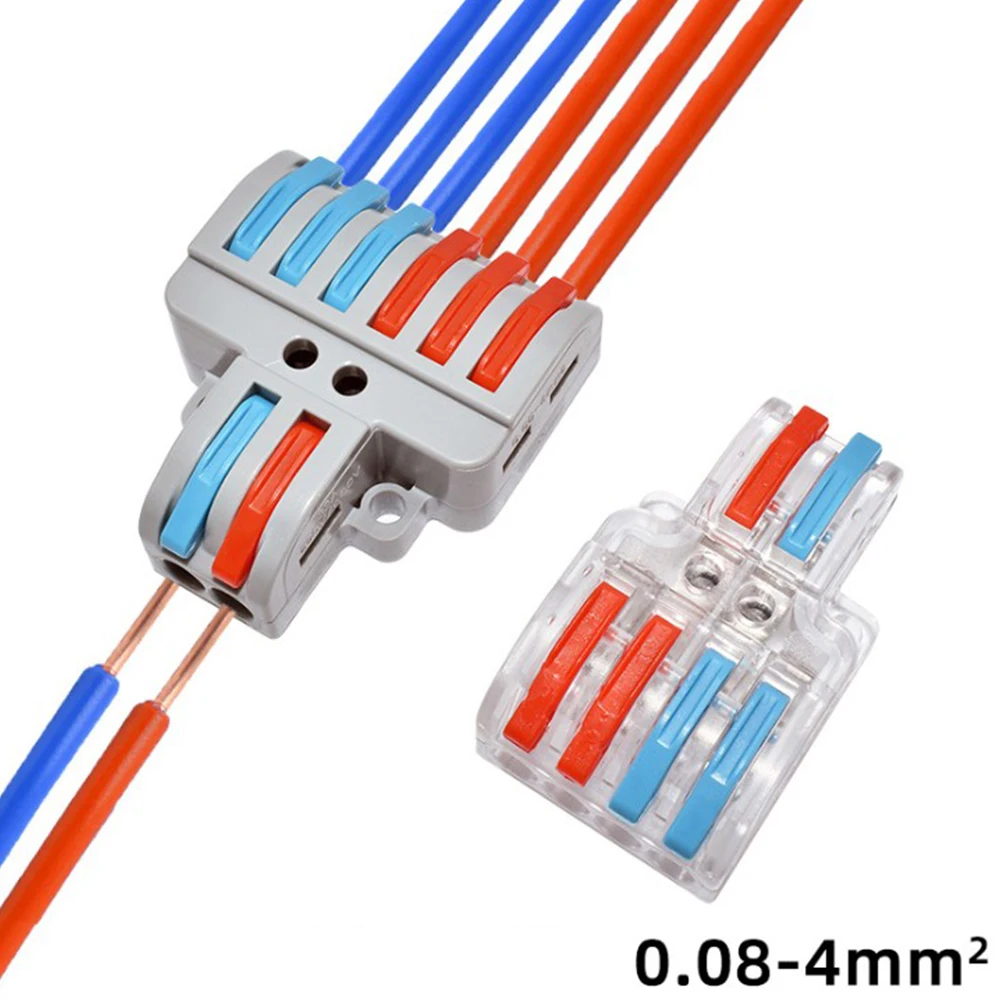 5PCS 2 Input 4 Output 2 Input 6 Output Universal Fast Wire Cable Connector Push-in Conductor Terminal Block