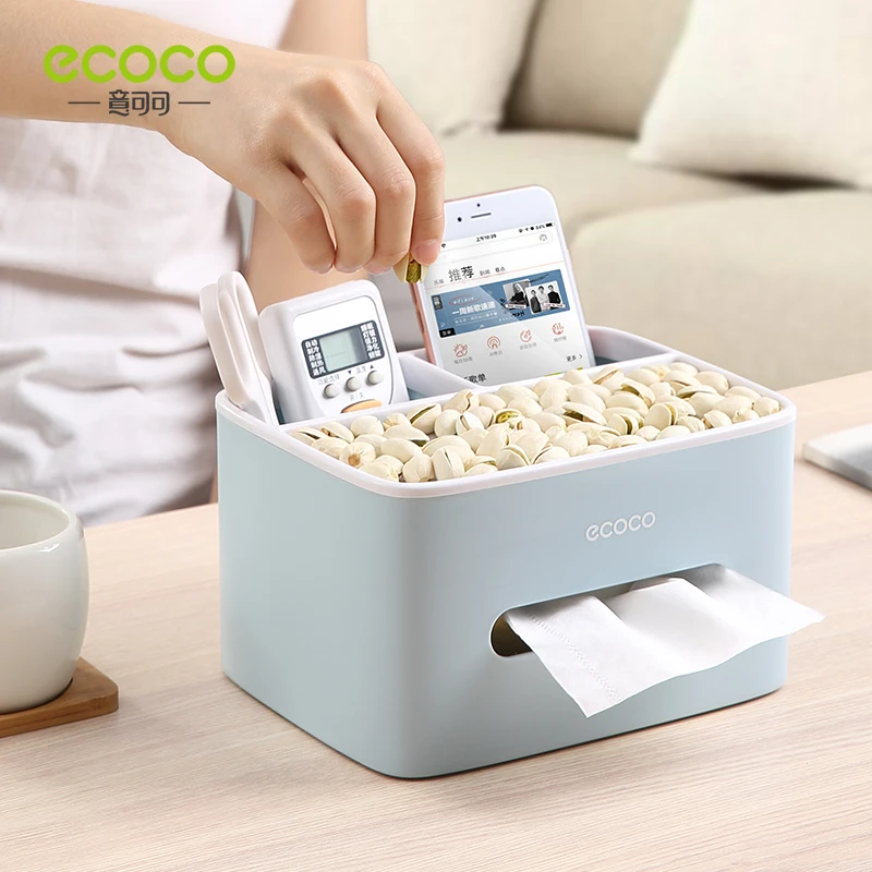 ECOCO Tissue Box Living Room Restaurant Simple Multi-Purpose Desktop Tissue Box Remote Control Glasses Mobile Phone Storage Box