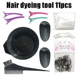 Hair Dyeing Brush Hair Dyeing Cream Bowl Coloring Brush Comb Earcap Clips Dyeing Cape Kits Hair Tint Tool For Salon Hairdressing