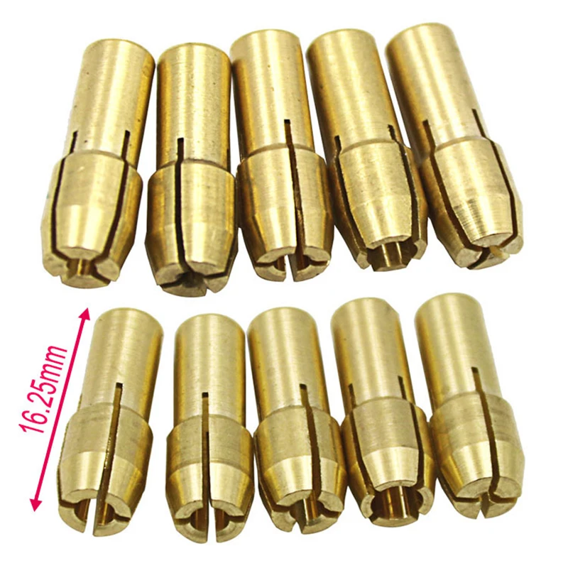 Juego de brocas de cobre de tres mordazas para Dremel, herramienta giratoria, accesorios de molienda eléctrica, 0,5-3,2mm, 10 unidades