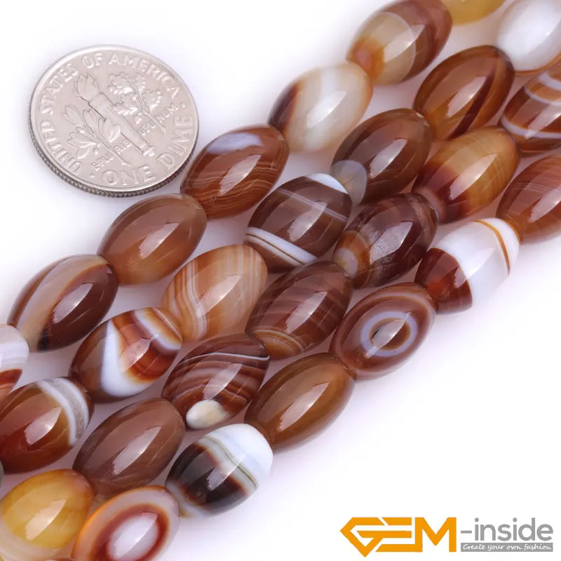 olivary rice shape botswana agat e beads natural stone beads DIY loose beads for jewelry making bead strand 15\