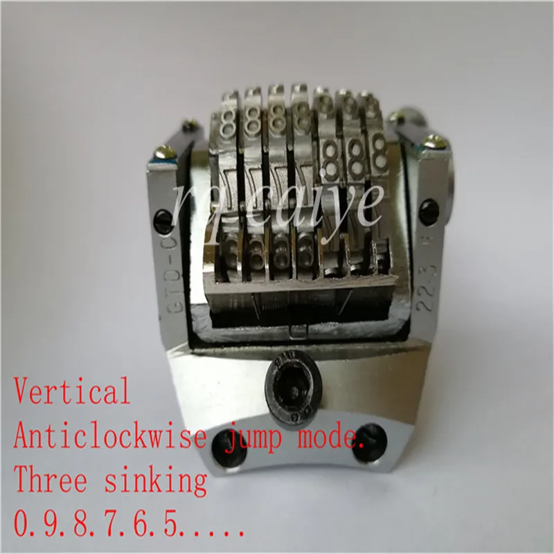 GTO 7-digits numbering machine vertical 3 sinking, jump moth 0987654......sides 22.3