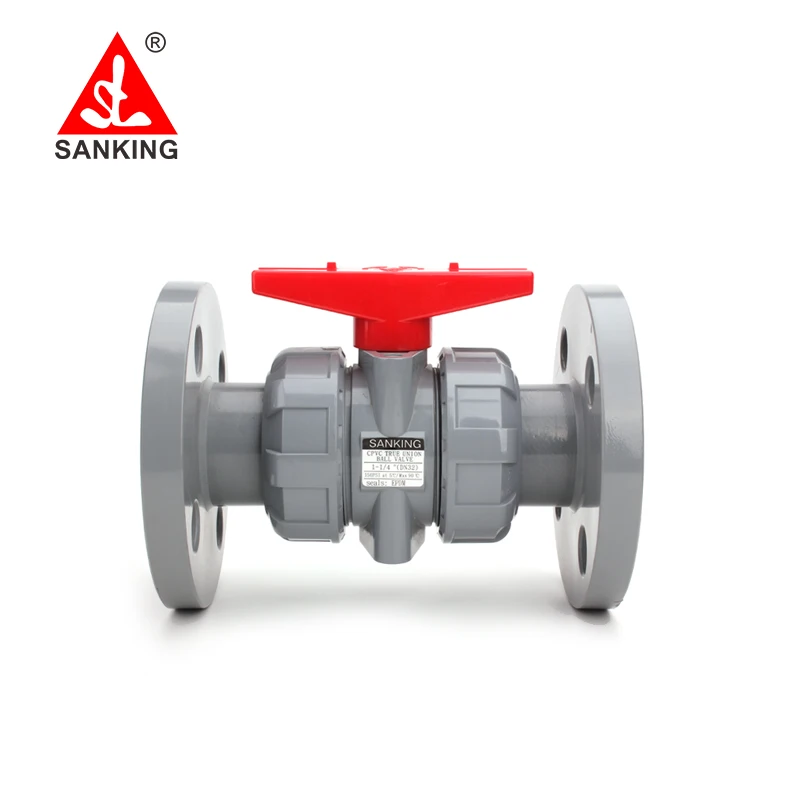 

Free shipping Sanking 20-110mm Luxury CPVC Flange True Union Ball Valve Ball Valves PVC PVC Ball Valves Plastic