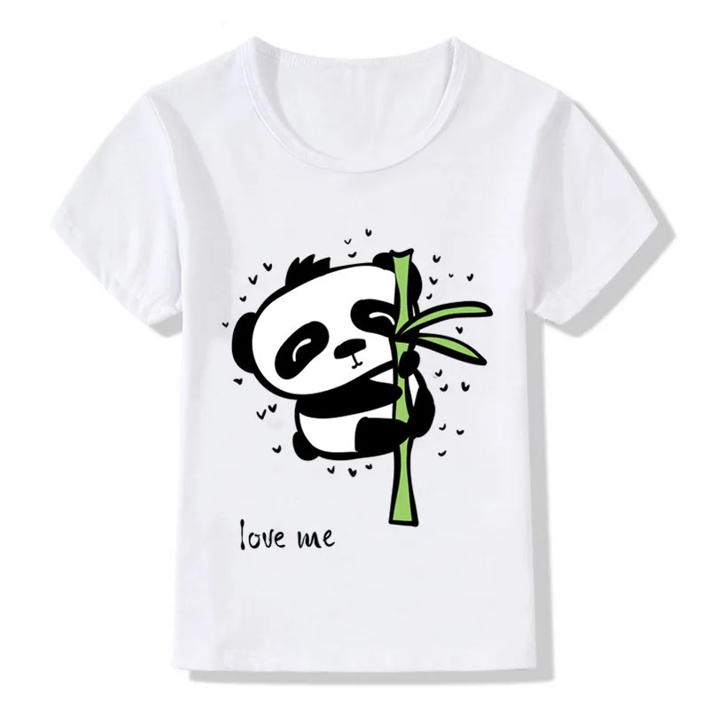 

New Panda Cartoon Funny T-Shirts For Boys Kids Summer Clothes Boys Girls