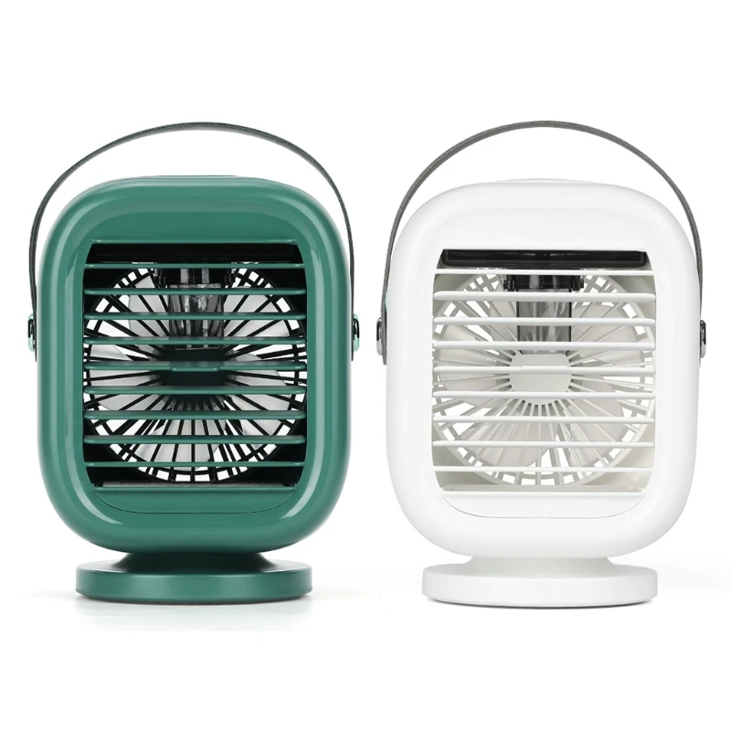 

120 Degree Rotation Air Conditioner Fan USB Rechargeable Air Cooler 3 Speeds Humidifier Misting Fan for Home Office