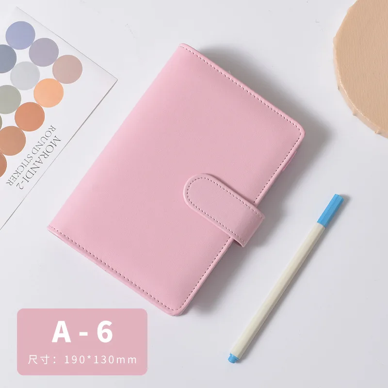 Macaroon Color A6/A5 PU Leather DIY Binder Notebook Cover Diary Agenda Planner Paper Cover School Stationery