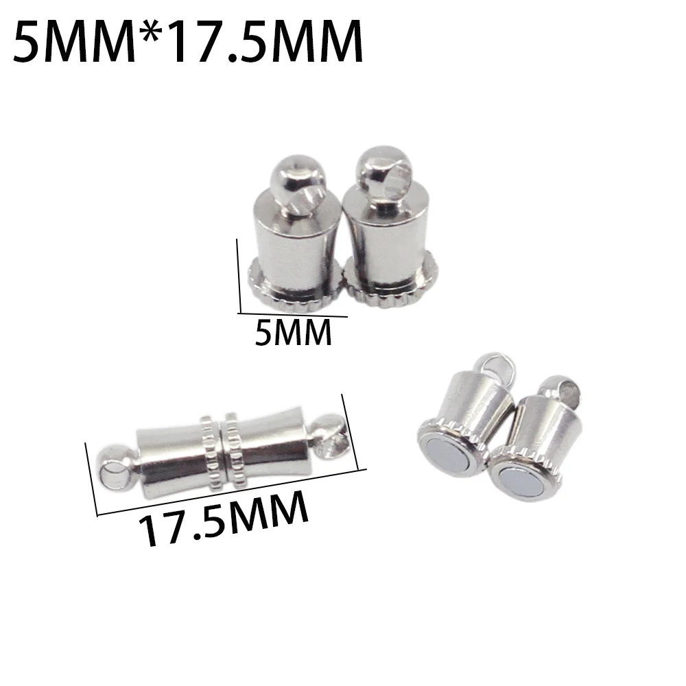 10pcs/lot Rhodium Color Magnetic Clasps Stainless Steel For Leather Bracelets Necklace Connectors Jewelry Findings Making DIY image 6
