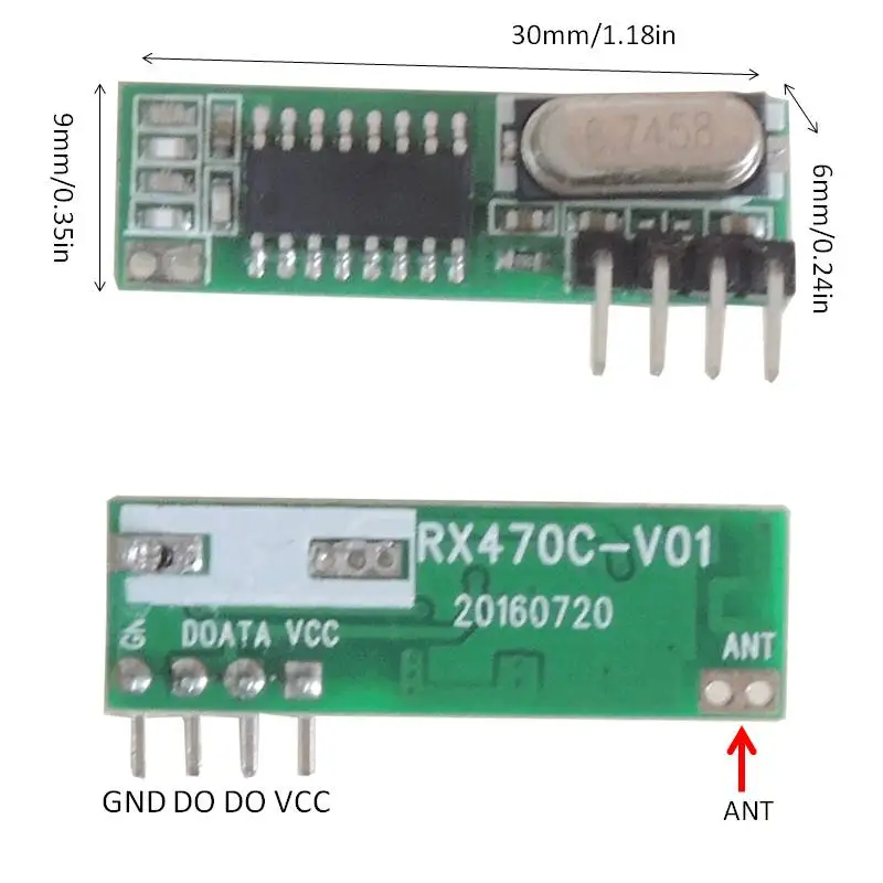 433 Mhz Superheterodyne Module Thu RF Và Module Phát Có Ăng Ten Cho Arduino DIY Bộ 433 Mhz Điều Khiển Từ Xa